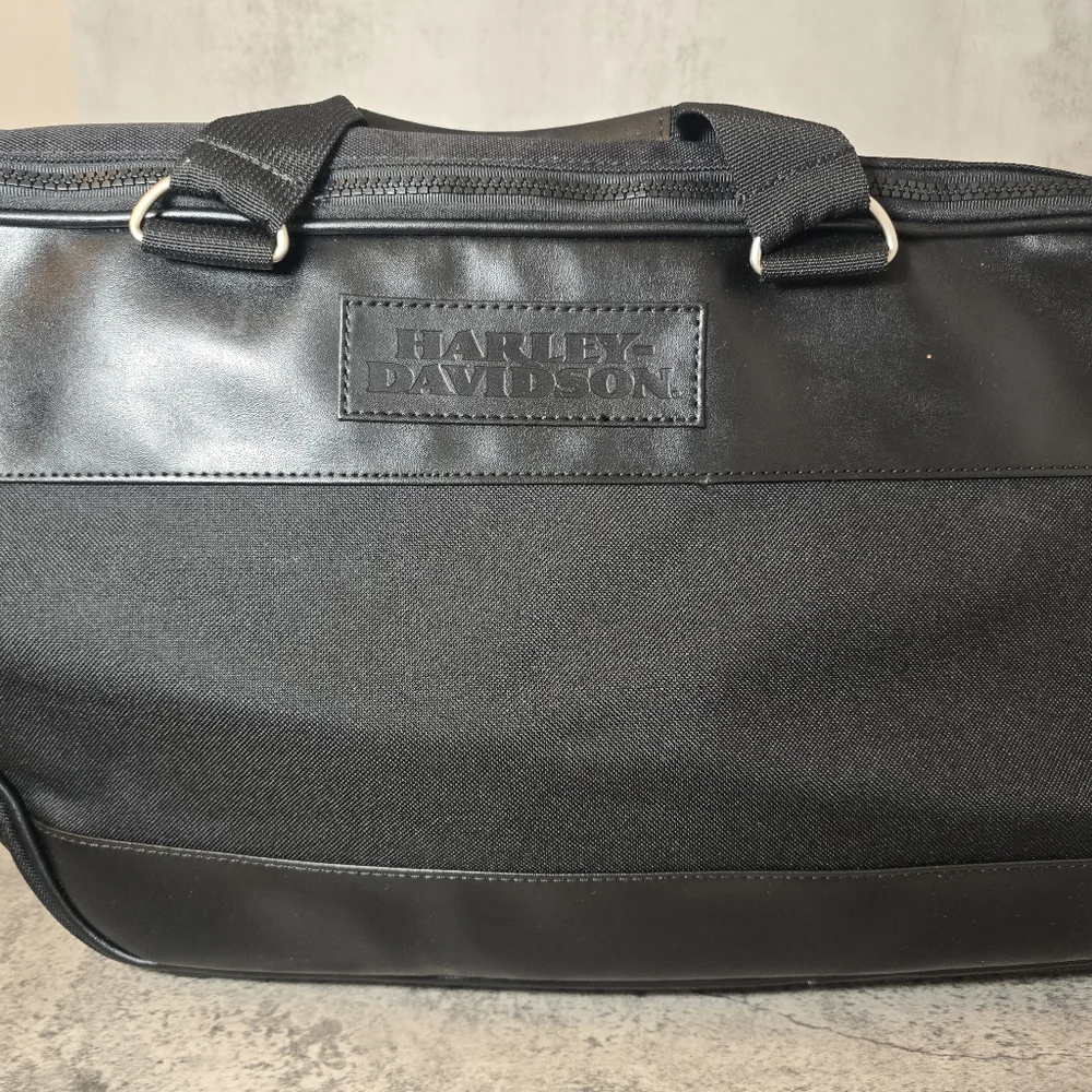 HARLEY DAVIDSON LOGO LUGGAGE BAG BLACK SADDLE LINER MOTORCYCLE Handles